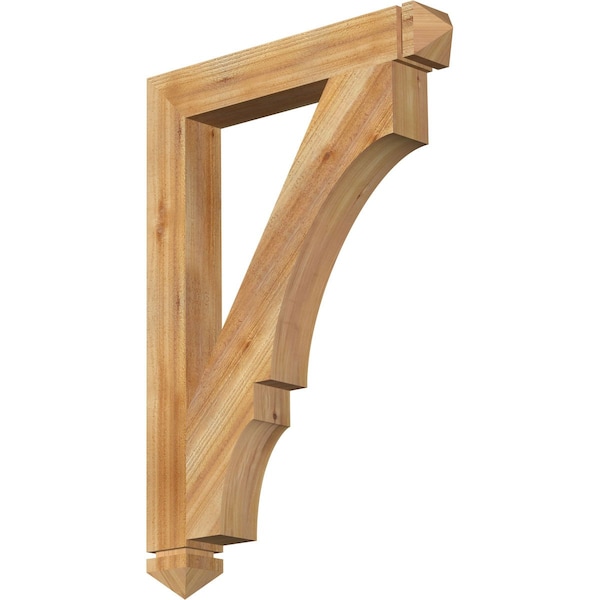 Ekena Millwork Balboa Arts & Crafts Rough Sawn Bracket, Western Red Cedar, 4"W x 28"D x 40"H BKT04X28X40BOA03RWR - main